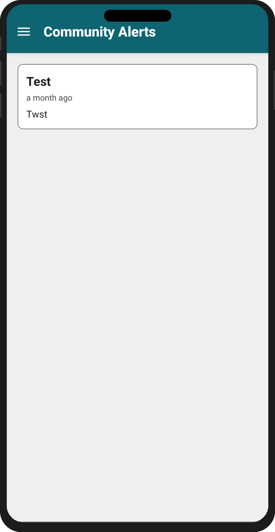 Community Alerts list
